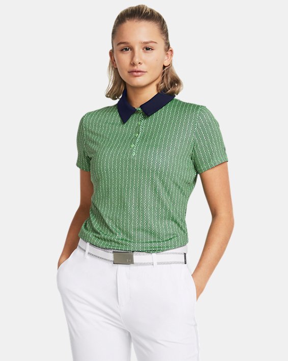 女士UA Playoff Ace Polo衫 in Green image number 0